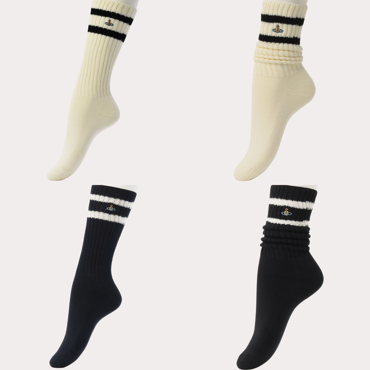 現貨┃Vivienne Westwood 條紋 絨毛 針織 長襪 襪子