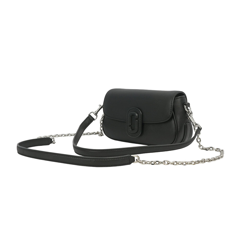 【MARC JACOBS】THE CLOVER 黑釦平滑皮革翻蓋二用包(黑色) 2P4HSH035H02 001