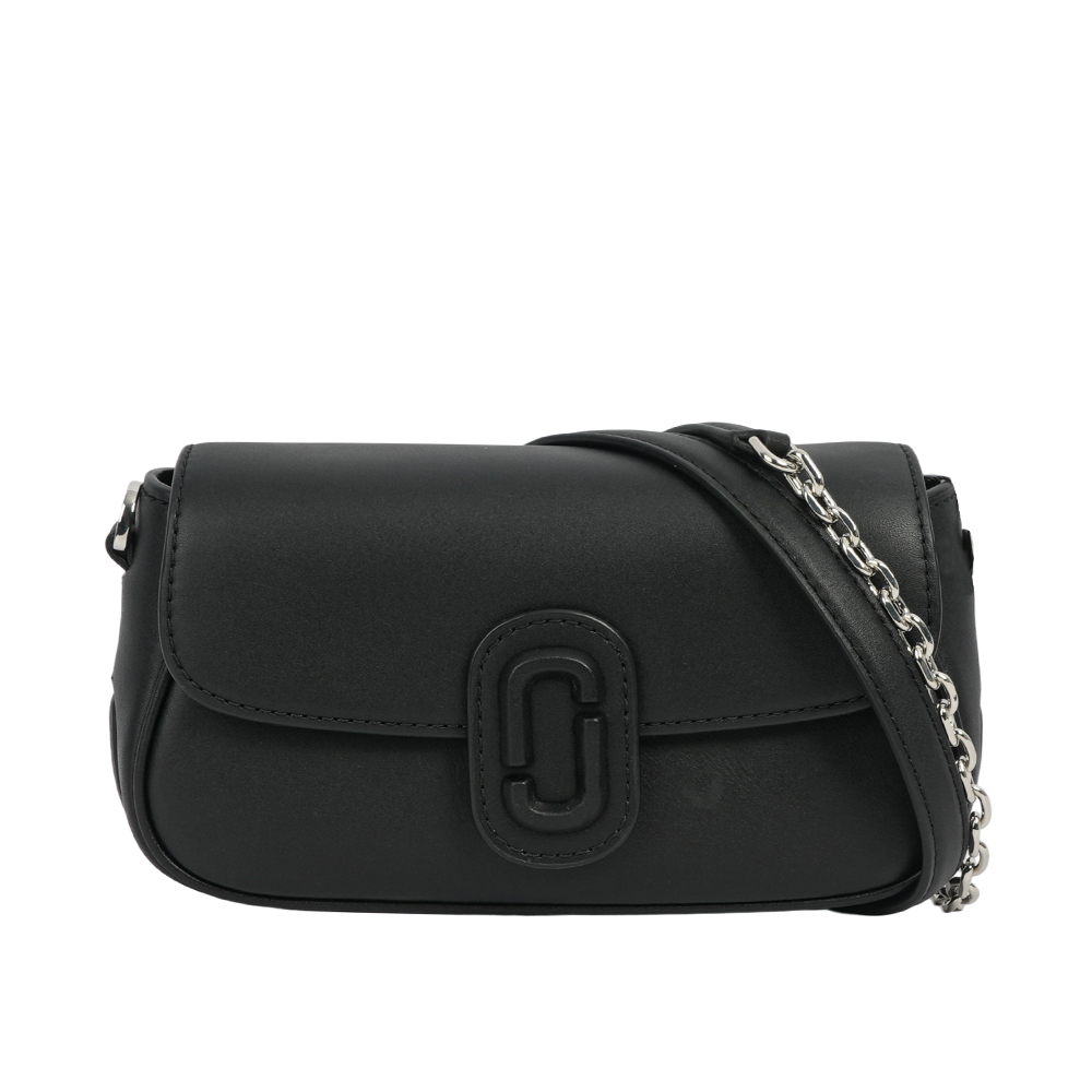 【MARC JACOBS】THE CLOVER 黑釦平滑皮革翻蓋二用包(黑色) 2P4HSH035H02 001