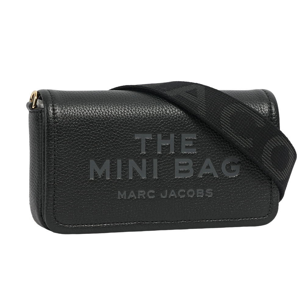 【MARC JACOBS】粒面皮革迷你斜背包WOC/手拿包(黑色) 2S4SMN080S02 001