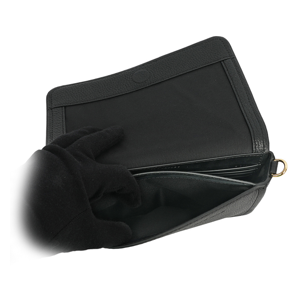 【MARC JACOBS】粒面皮革迷你斜背包WOC/手拿包(黑色) 2S4SMN080S02 001