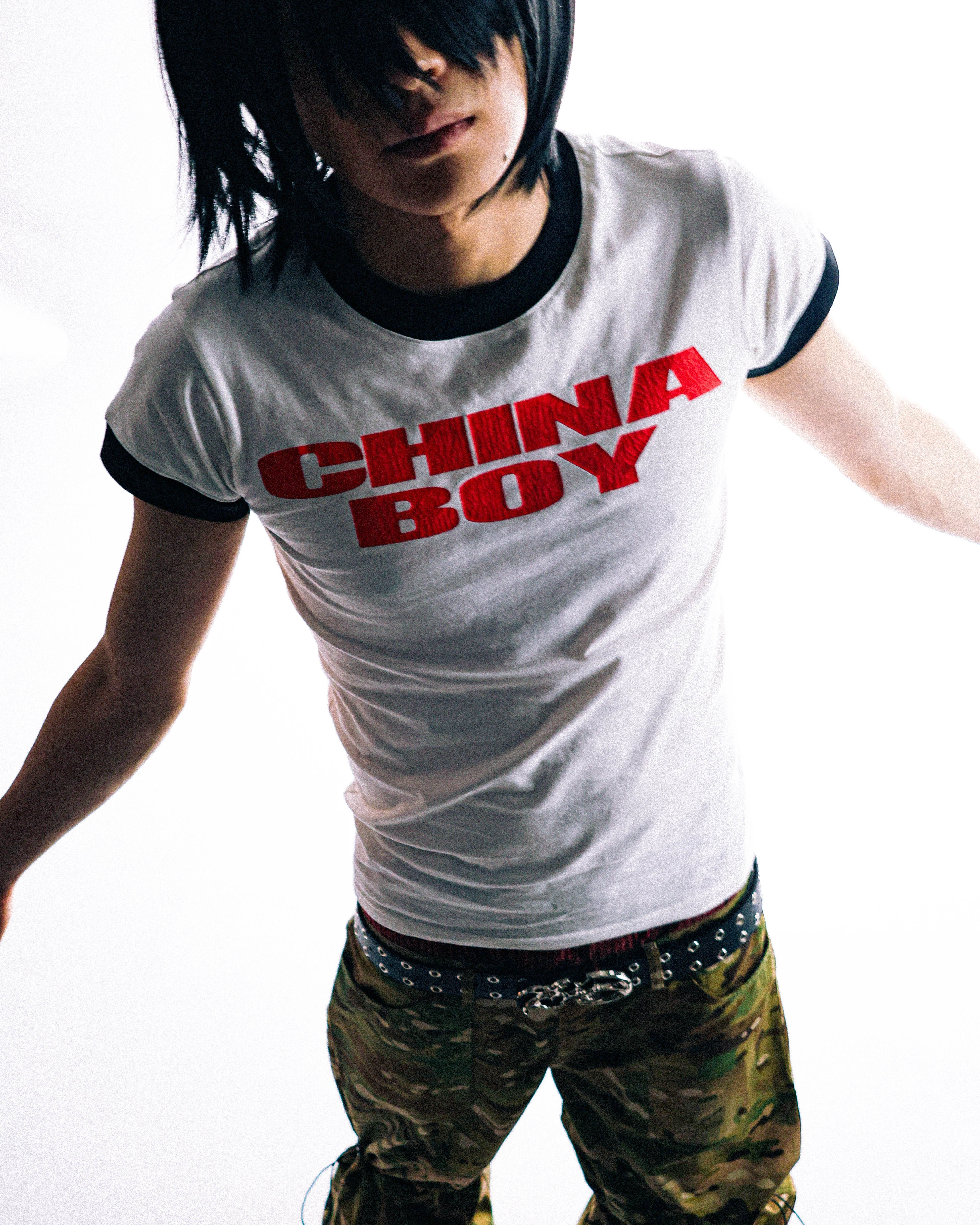 PCCVISION 3MAN0N CHINABOY double-sided printing color matching slim fit short-sleeved T-shirt