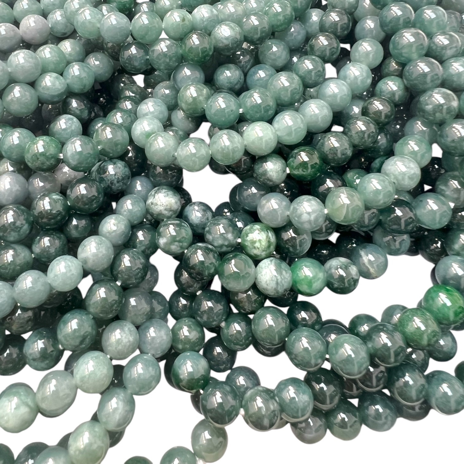 250816 - C5 8mm+且末藍危地馬拉翡翠圓珠手串