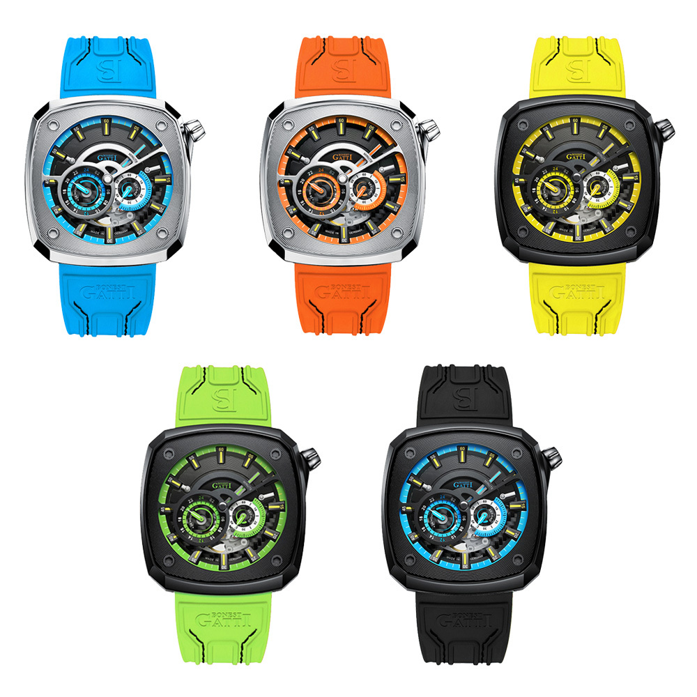 (預購)【Bonest Gatti】離岸時速系列 鏤空錶 方塊錶 德國機械錶 德國手錶 BG6601