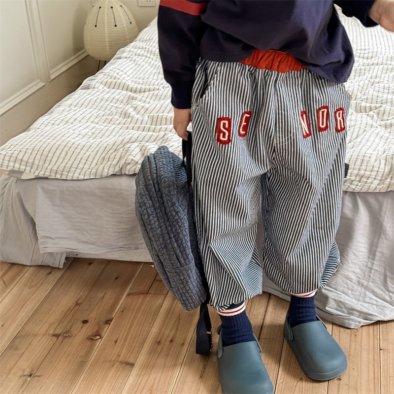 水洗棉牛仔拼布褲