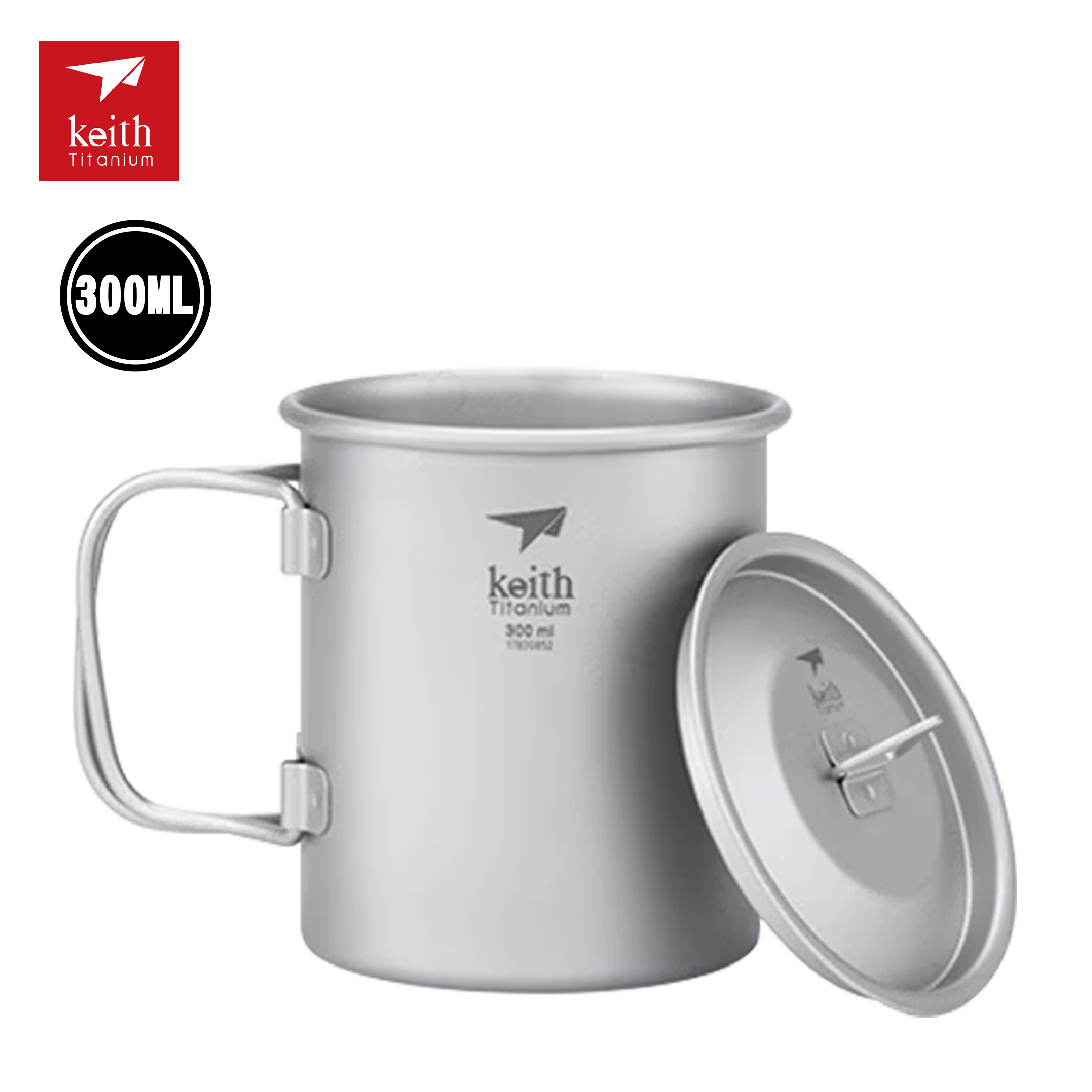 Keith 鎧斯 單層摺疊鈦杯附杯蓋300ml 52KEITI3201