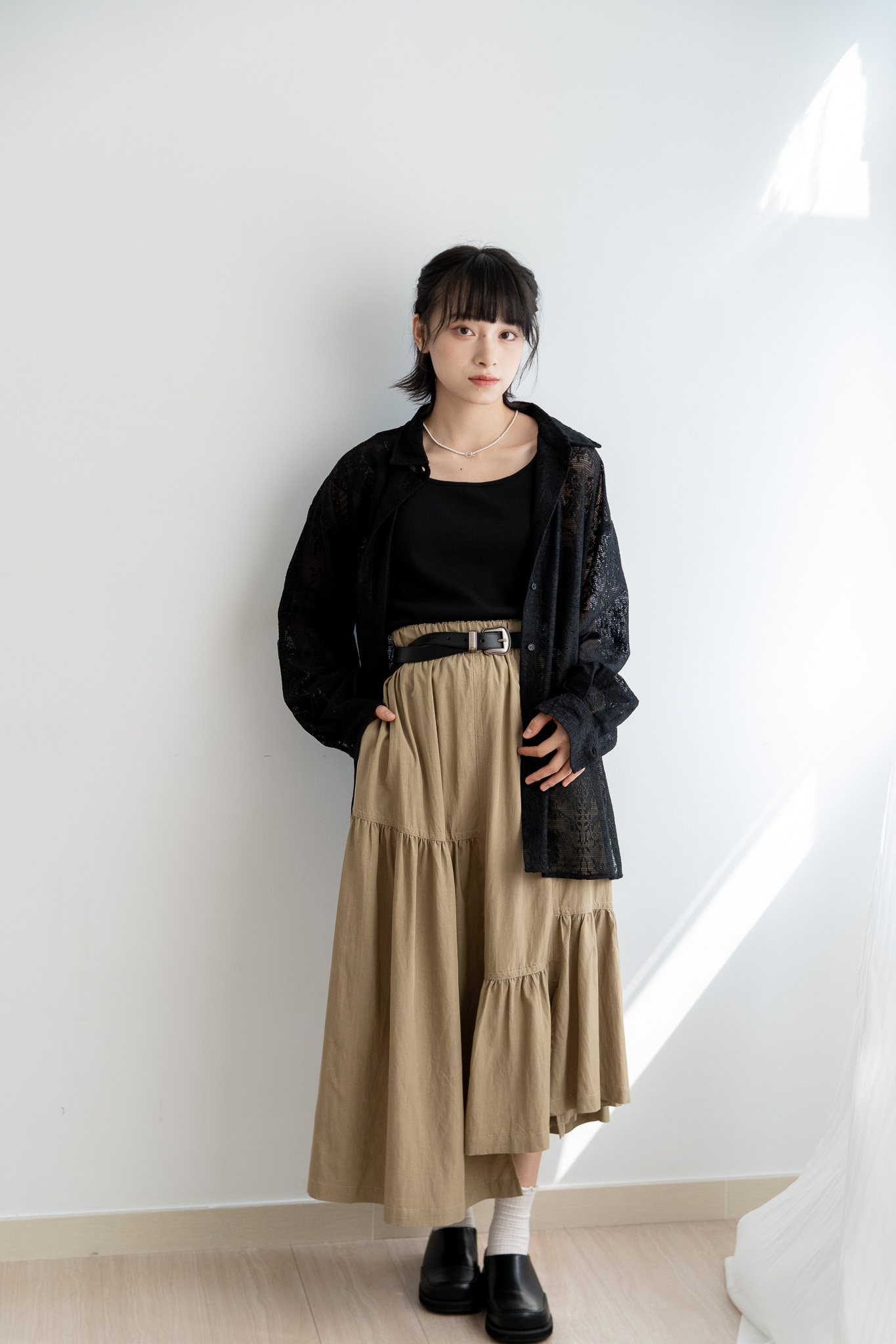 拼接蓬蓬半身裙 - 10277