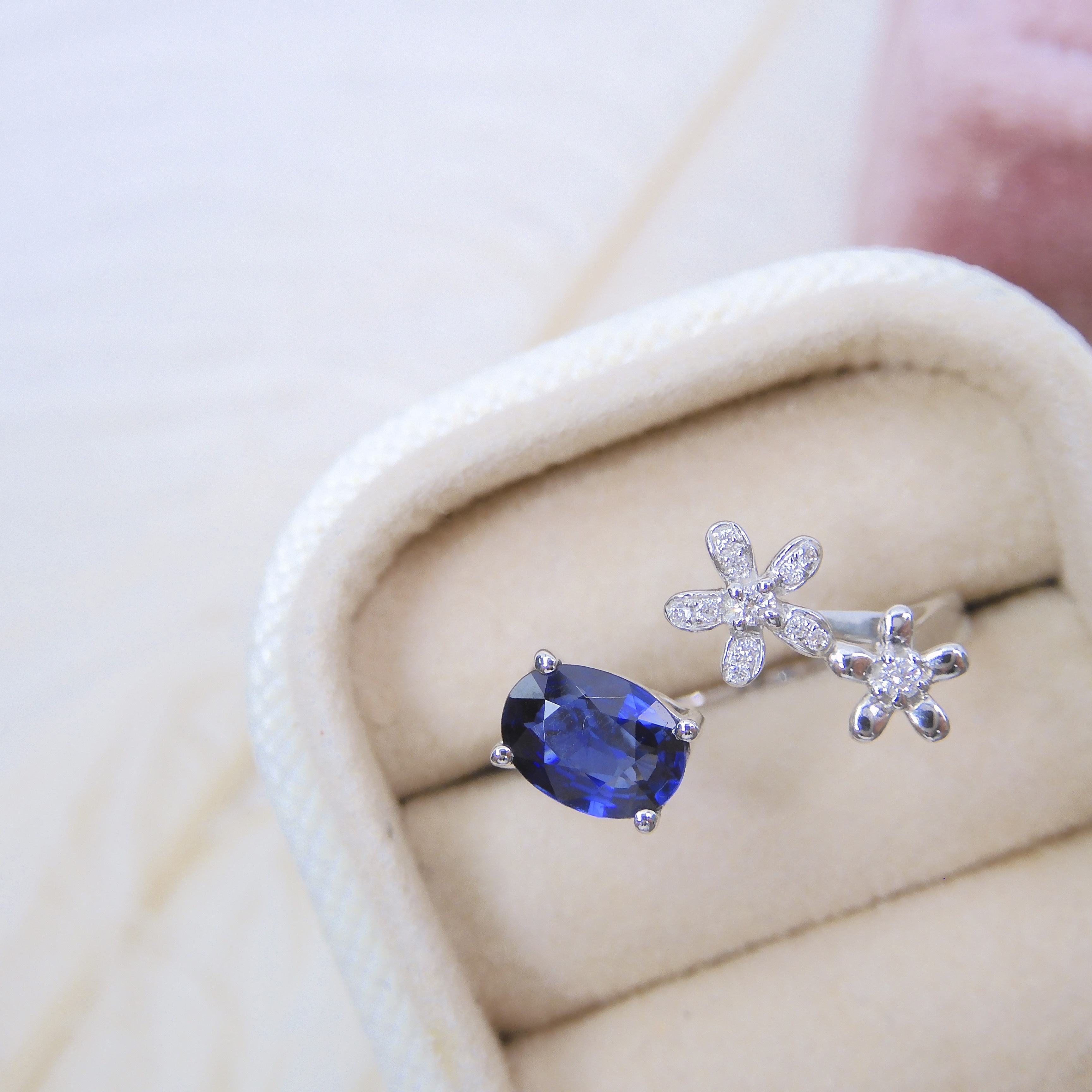 18K金 0.75ct 藍寶石戒指