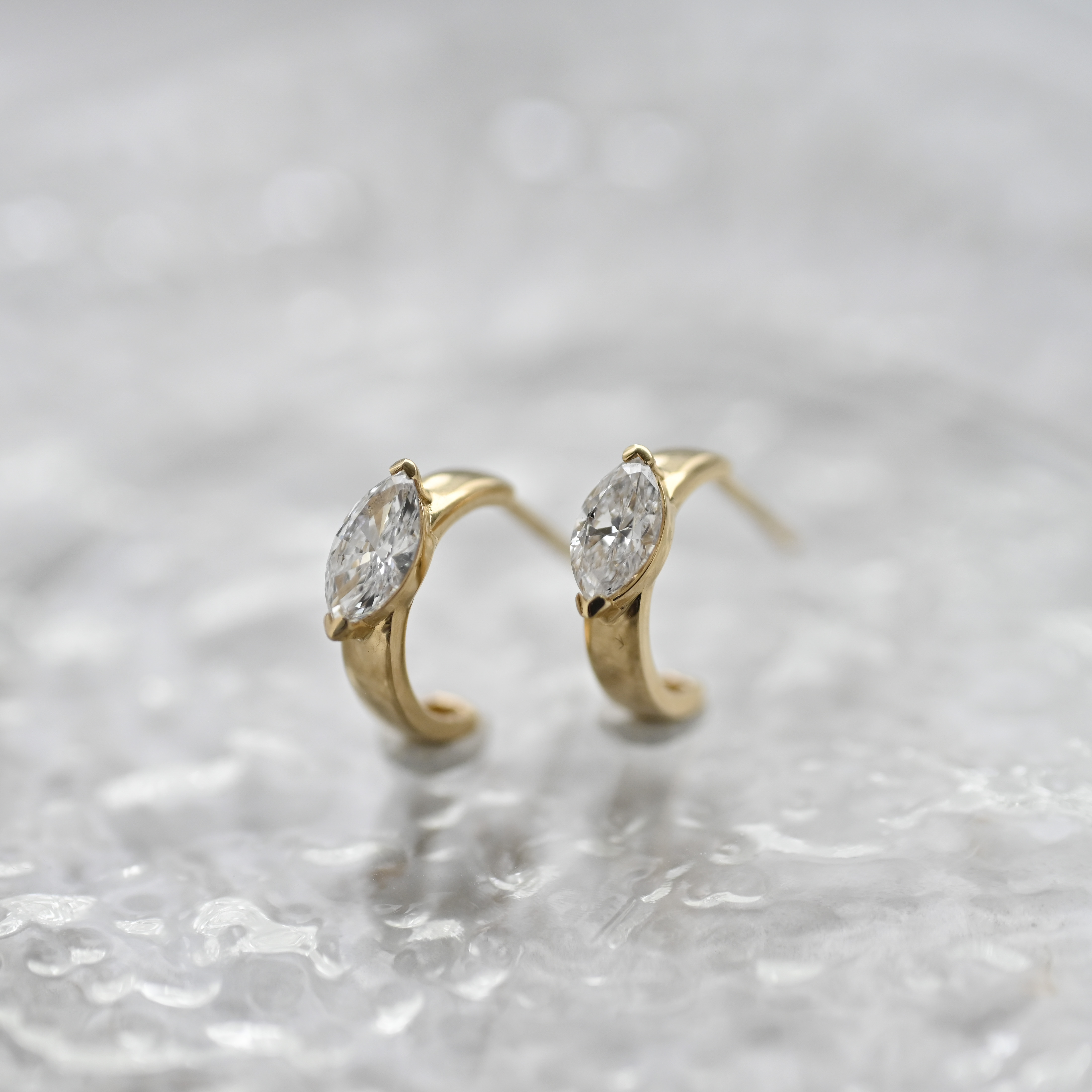 18K 0.60ct Marquise Diamond Earring