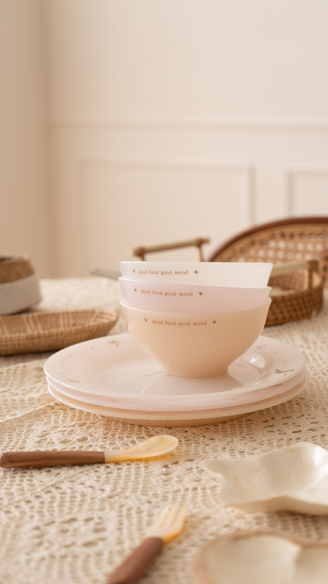 沐慕訂製貝殼瓷玉碗盤組