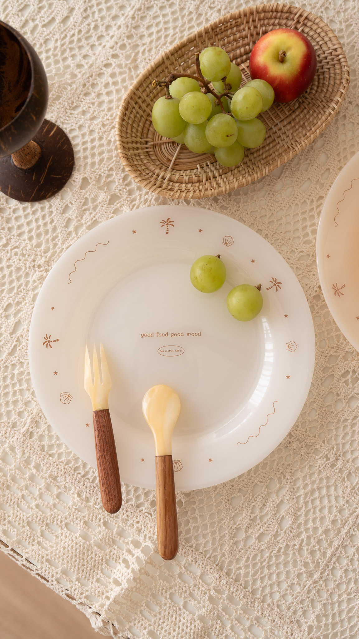 沐慕訂製貝殼瓷玉碗盤組