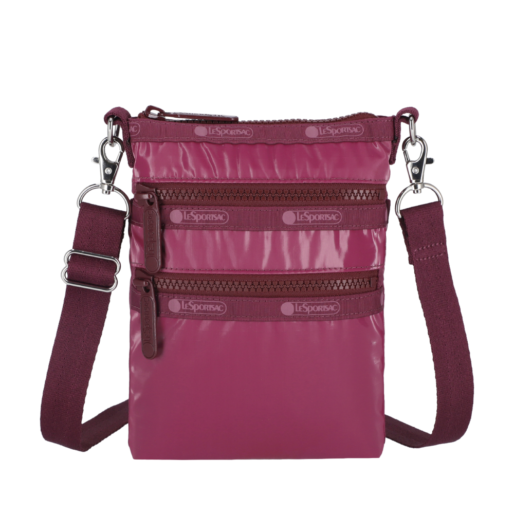 LeSportsac - 3 ZIP CROSSBODY 三層拉鍊斜背包 - 閃耀莓紫