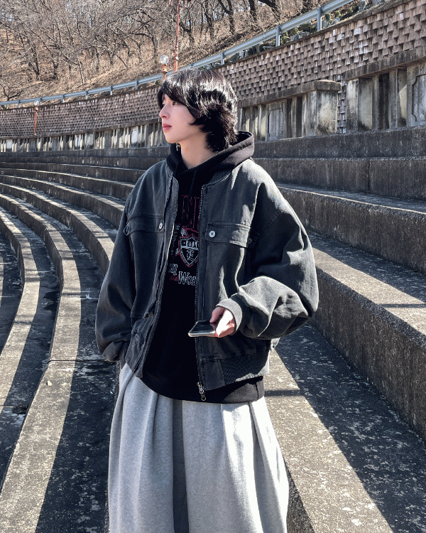 顏料大口袋工裝外套