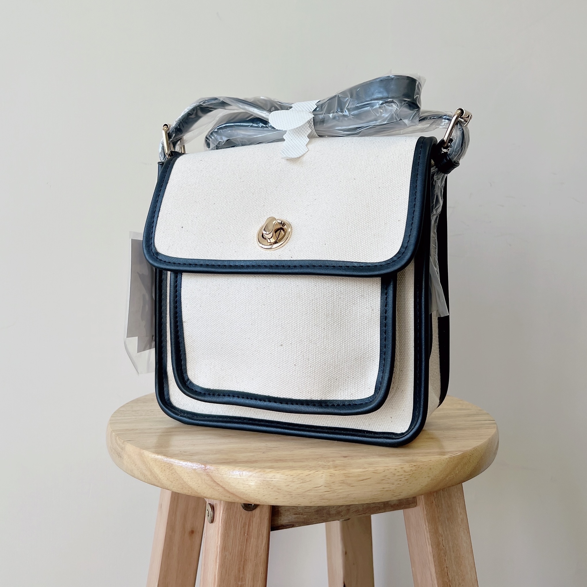 現貨 | 日系拼色方形袋 (兩色入)