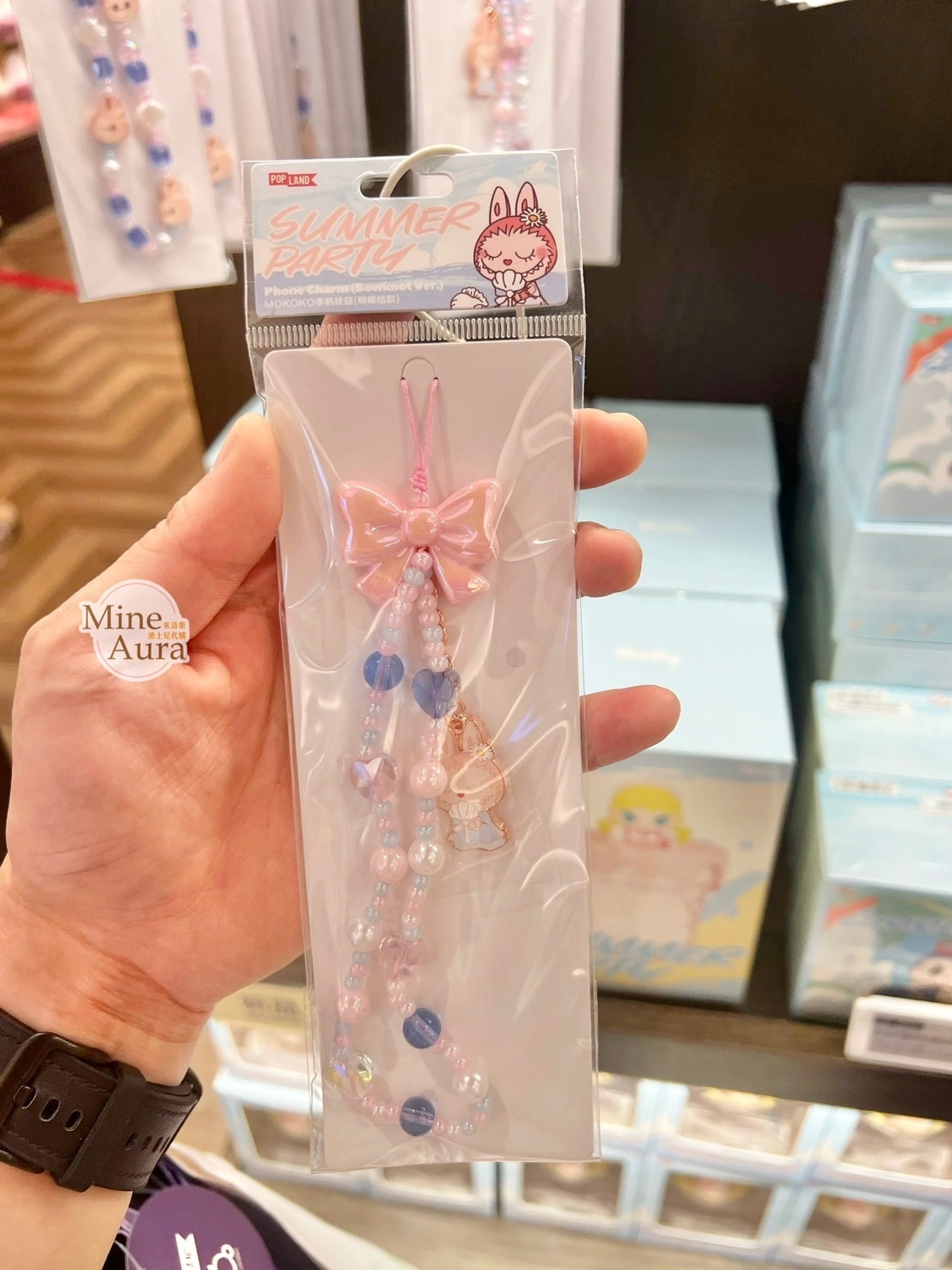 POP MART 泡泡瑪特  MOKOKO泡泡夏日派對系列 MOKOKO 蝴蝶結造型 手機吊飾 掛鍊 -泡泡瑪特城市樂園