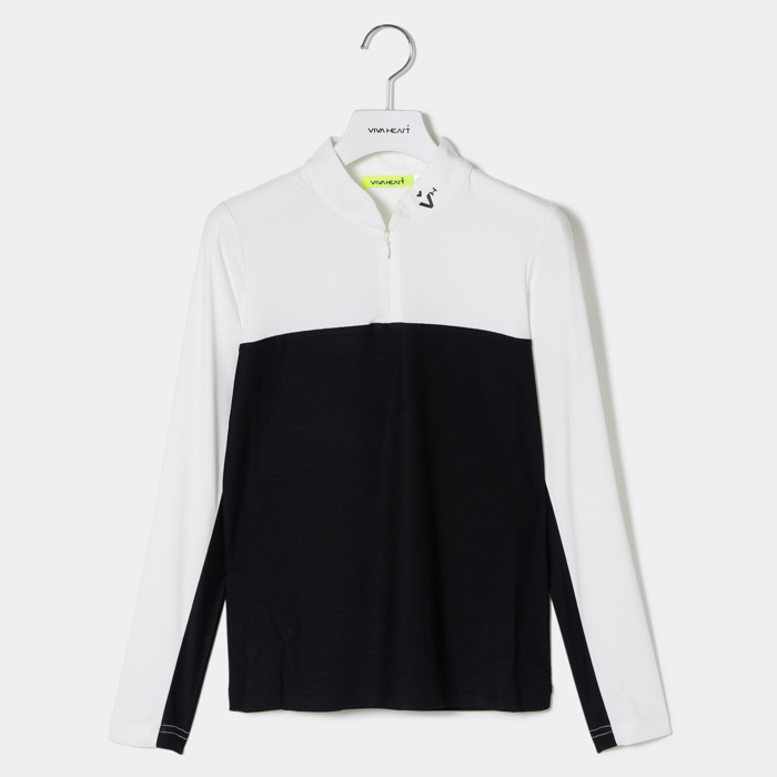 女士-半拉鍊雙色小高領