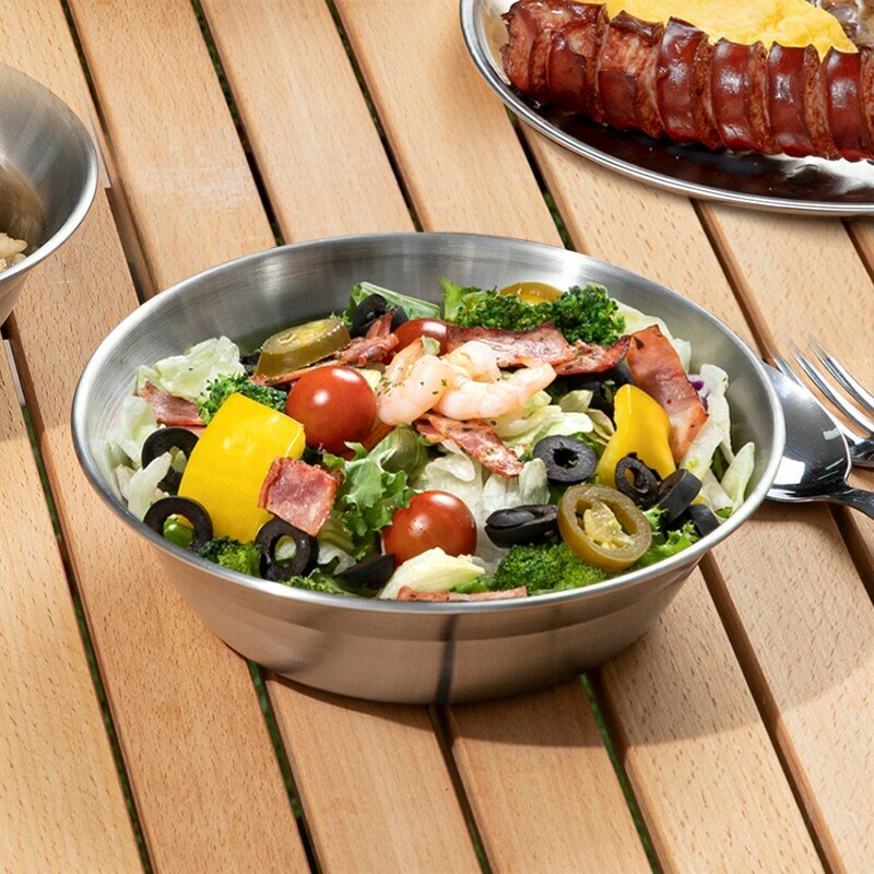 露營不鏽鋼碗/16cm