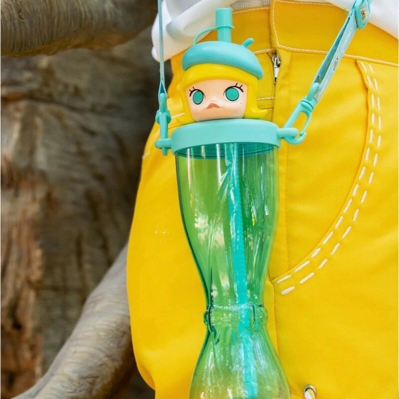 POP MART 泡泡瑪特 Molly 茉莉 大頭造型 吸管 水杯 -泡泡瑪特城市樂園