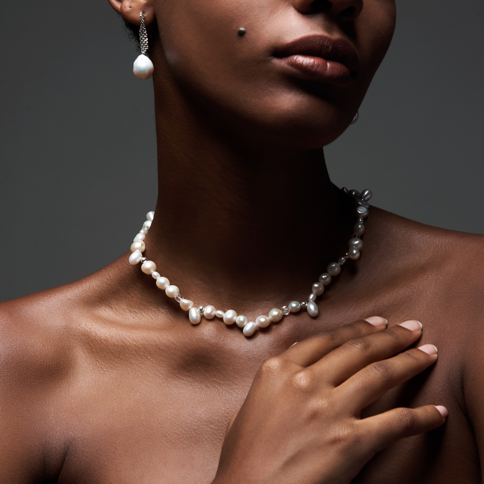 Soft | 鋒芒不規則珍珠純磁吸銀鍊