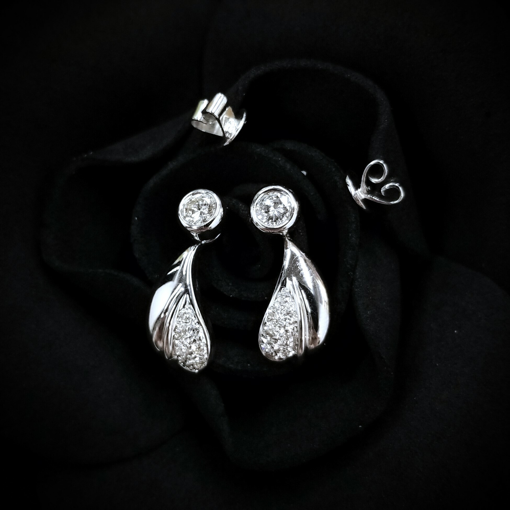 18K White Gold 0.44ct Diamond Earrings