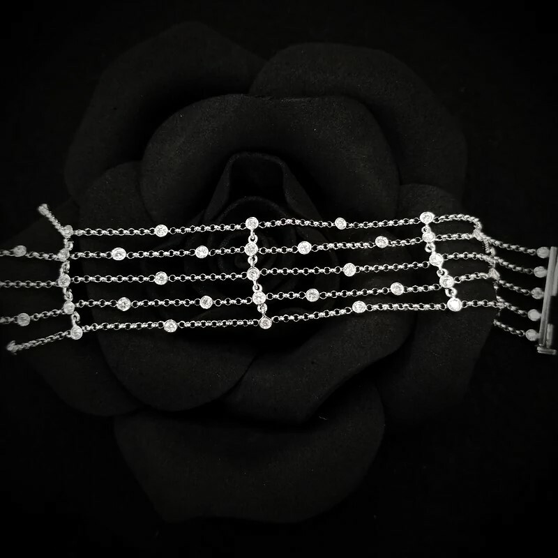 全新18K白金1卡68份鑽石手鍊