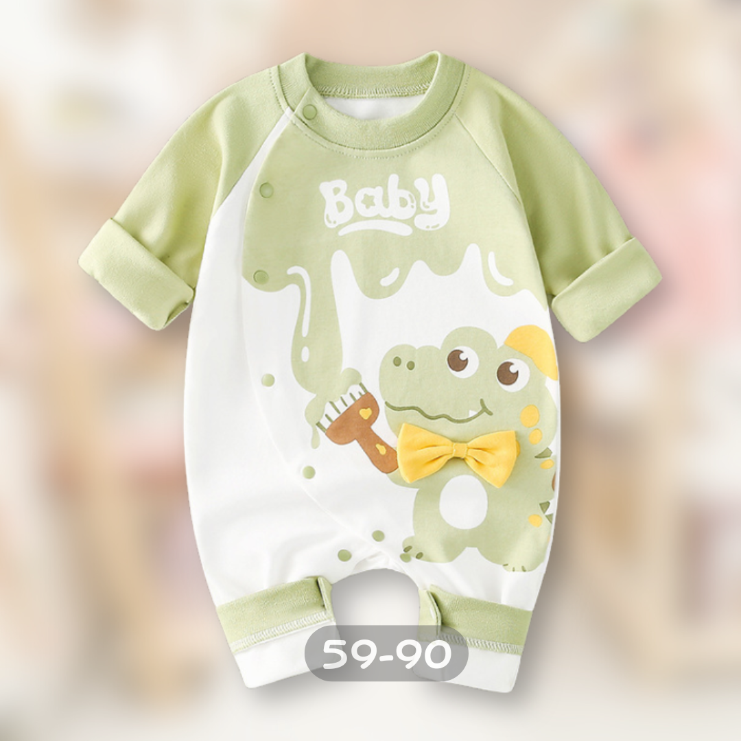 綠色鱷魚擦油漆 長袖連身衣