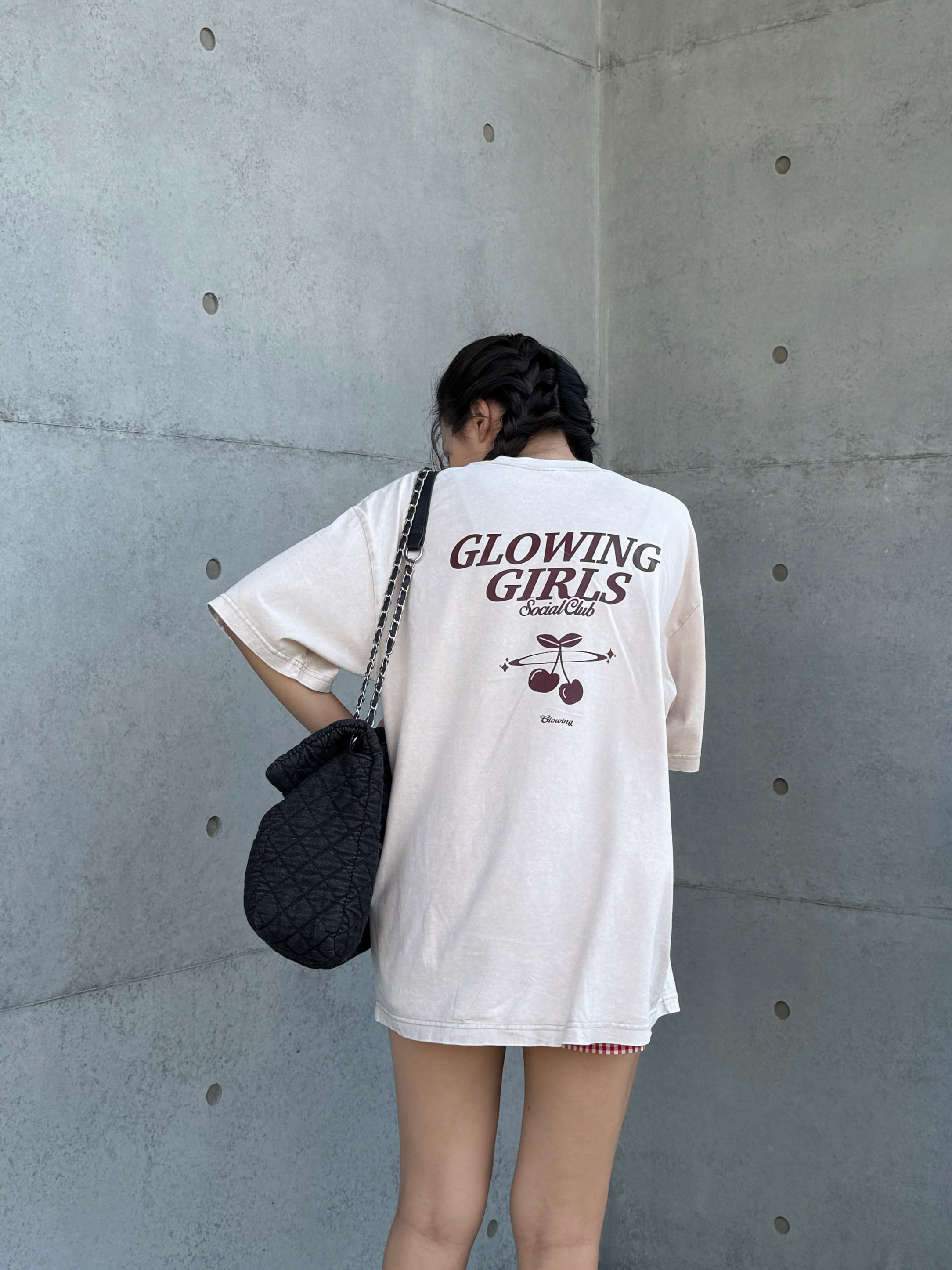𝐆𝐋𝐎𝐖𝐈𝐍𝐆 / Oversized Washed Tee (apricot)