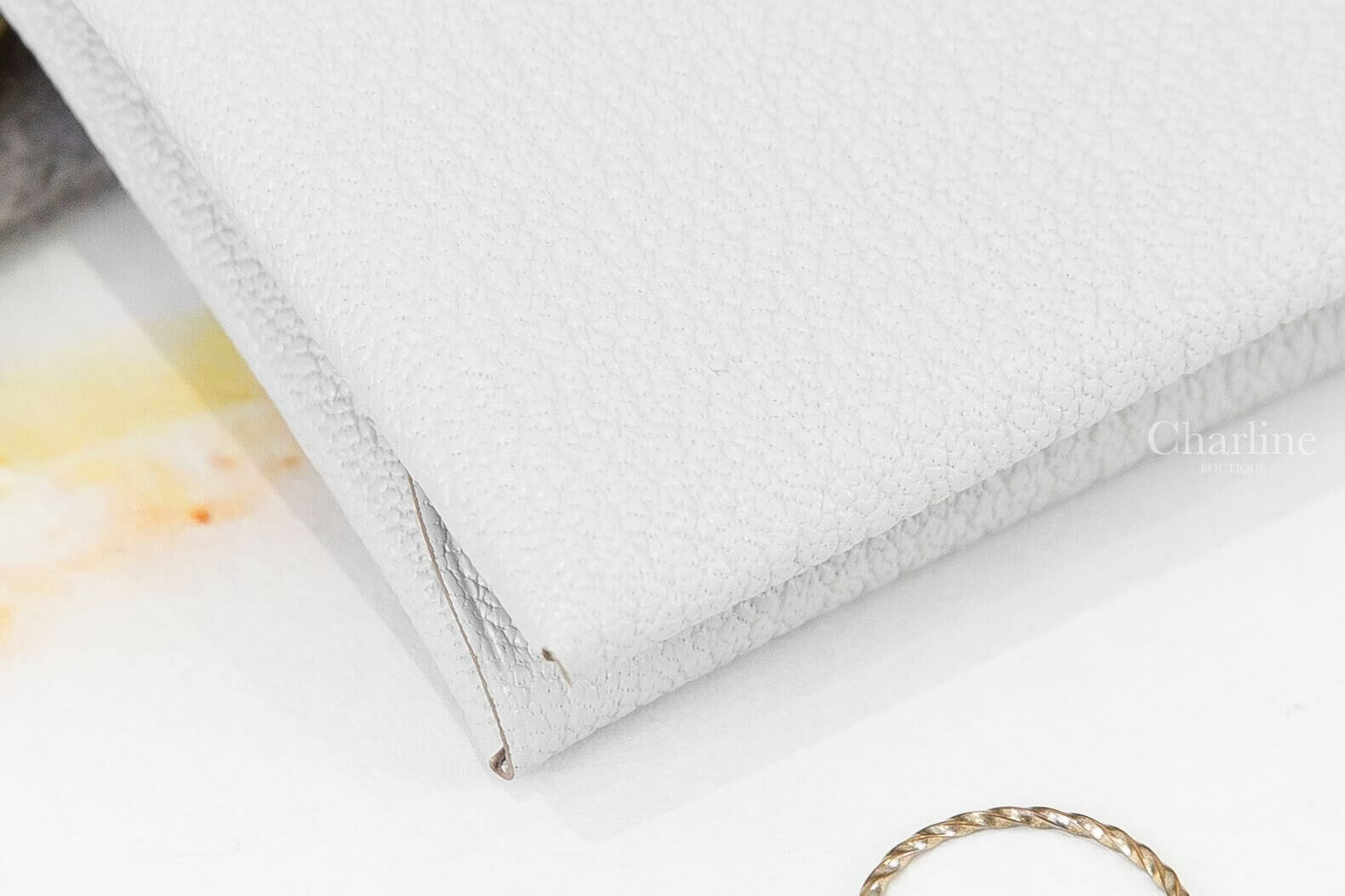 Hermès Calvi Duo Compact Card Holder 珍珠灰山羊皮信封釦式零錢袋卡片夾