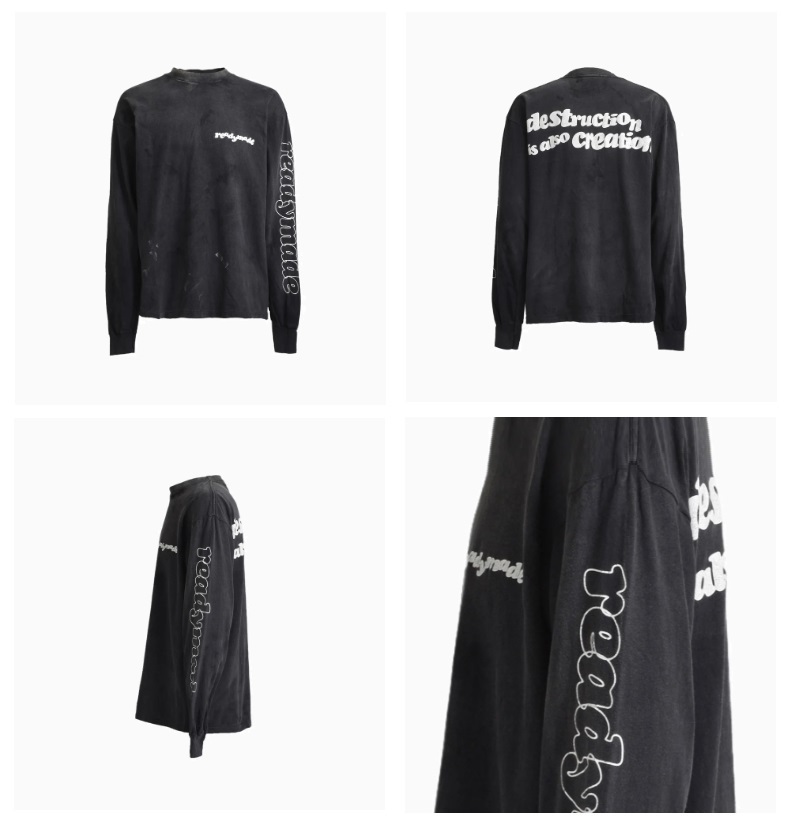 READYMADE 2024 A/W L/S T-SHIRT DESTRUCTION BLACK - PRE ORDER ITEM (預訂中)