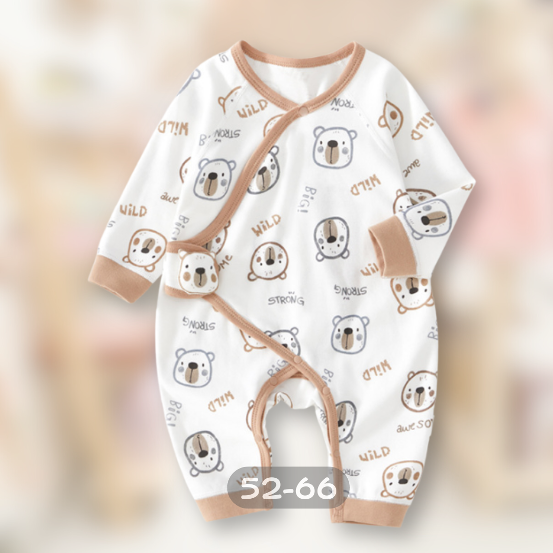 可可小熊 側扣長袖連身衣