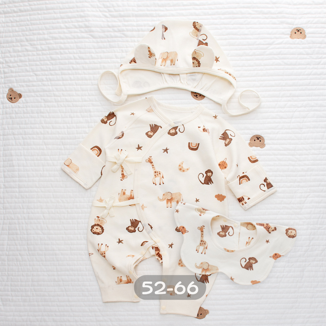 [ 3件組 ] 小猴子之家 長袖連身衣