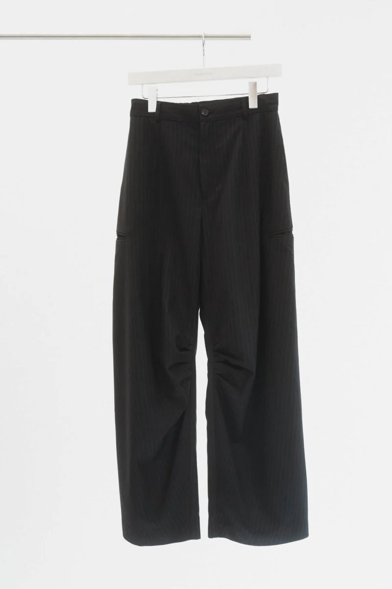 【未使用】Knuth Marf graffiti pants black M Knuth Marf - stripe unique slacks pants(unisex) / black