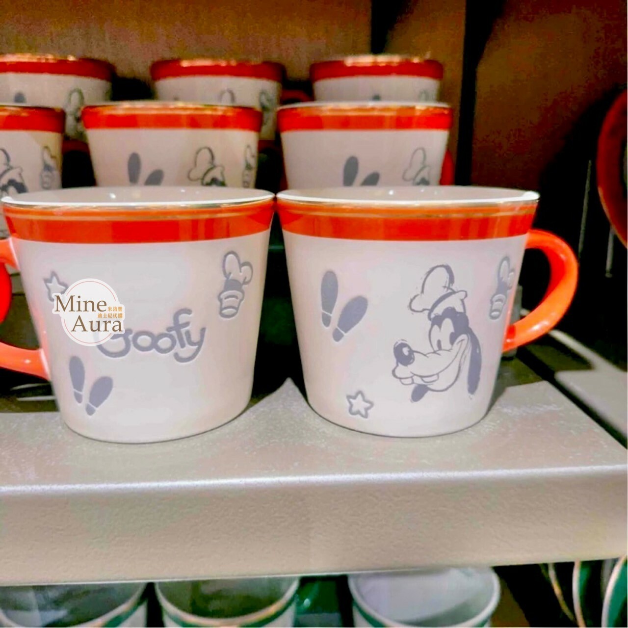 素描風 高飛狗 Goofy 圖案 馬克杯 水杯 -上海迪士尼樂園