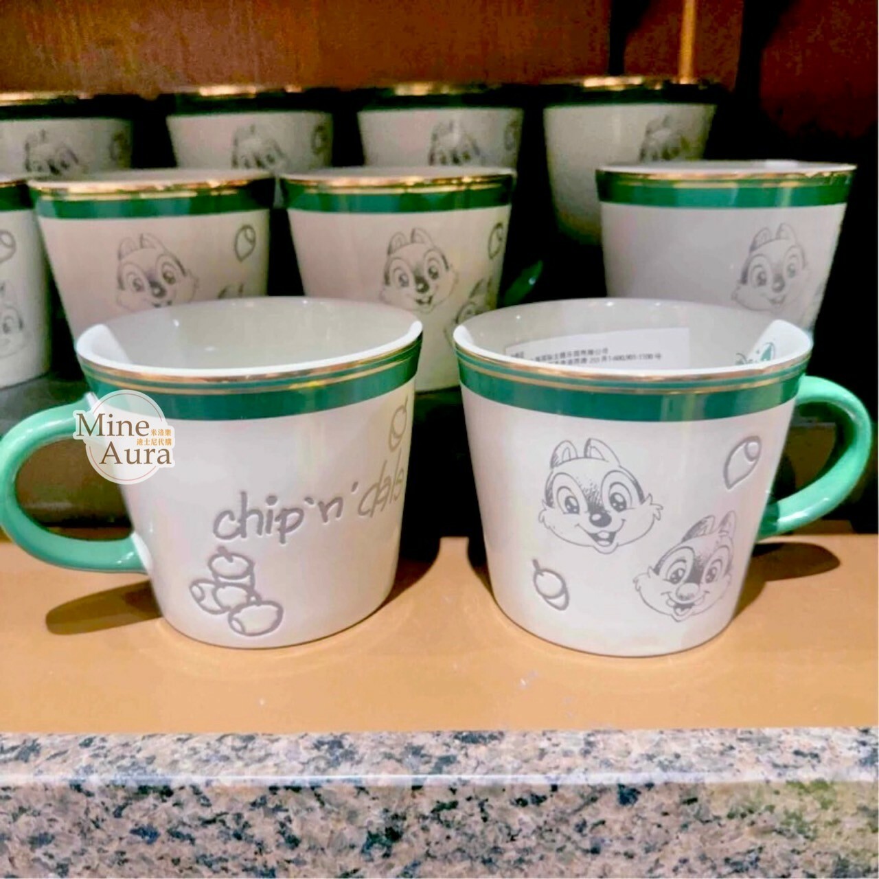 素描風 奇奇蒂蒂 Chip 'n Dale 圖案 馬克杯 水杯 -上海迪士尼樂園