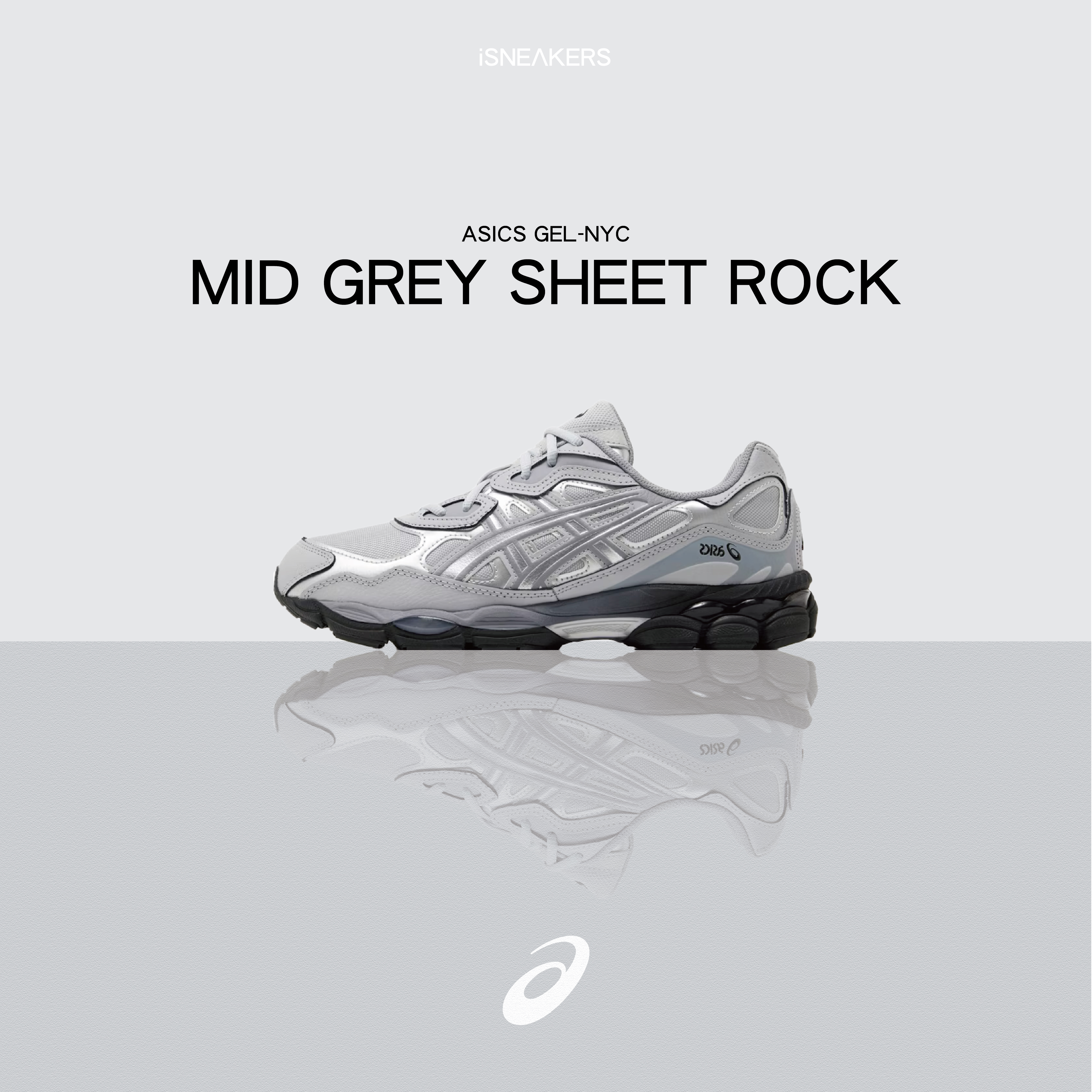 iSNEAKERS｜Asics Gel-NYC "Mid Grey Sheet Grey" 銀灰 1203A280-020