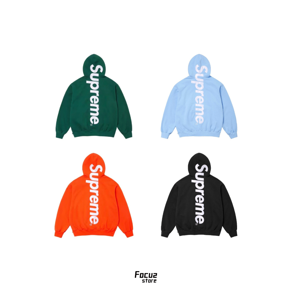 【Focus Store】預購 Supreme FW24 Week3 Satin Appliqué Hooded Sweatshirt 背字Logo 帽T