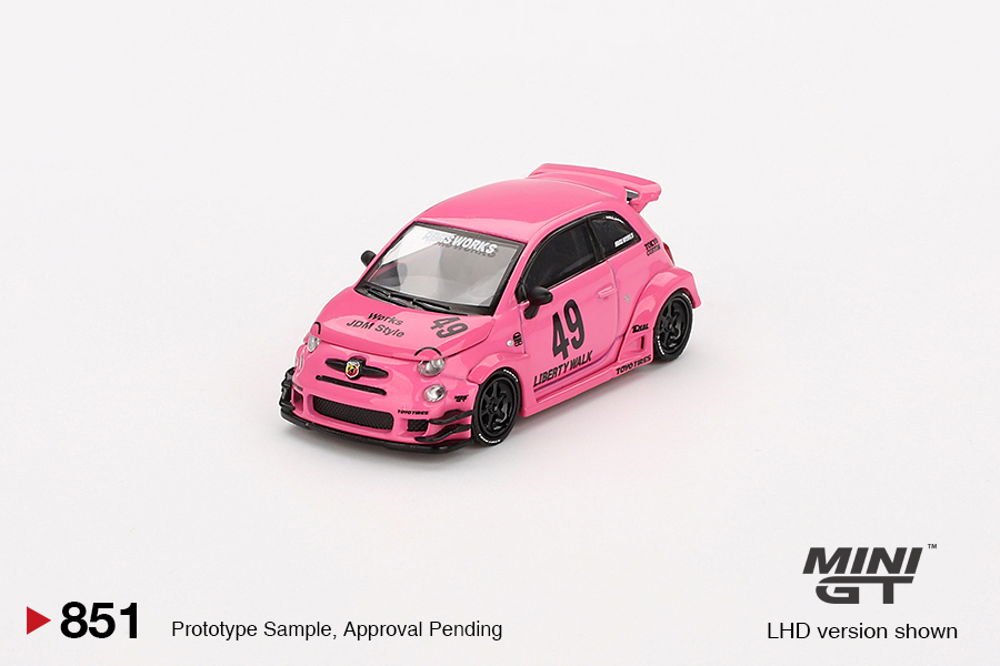 【預訂】Mini GT #851 ABARTH 595 LB-WORKS x Abas Works Pink
