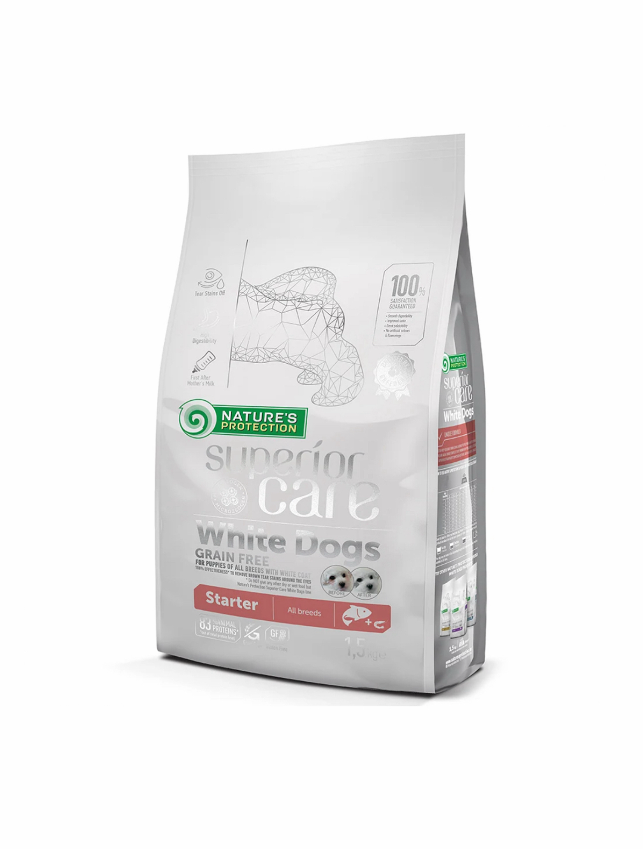 Nature's Protection 去淚痕美毛 低敏三文魚 BB配方 無穀物狗糧 1.5kg（適合所有白毛品種）