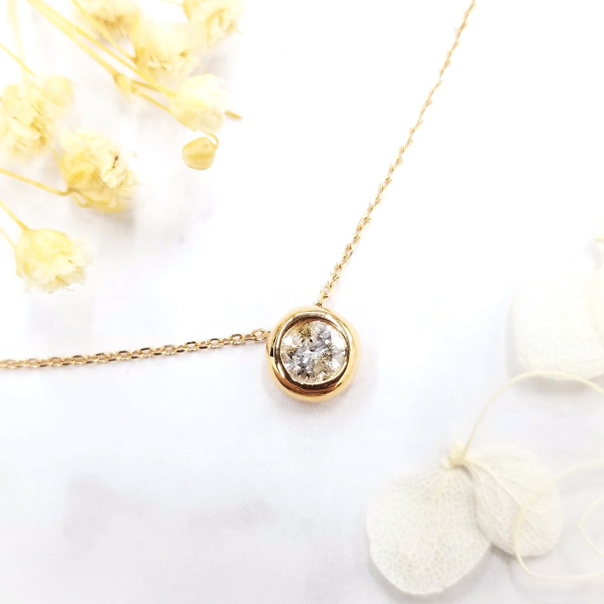 全新18K玫瑰金【單粒52份鑽石】吊墜