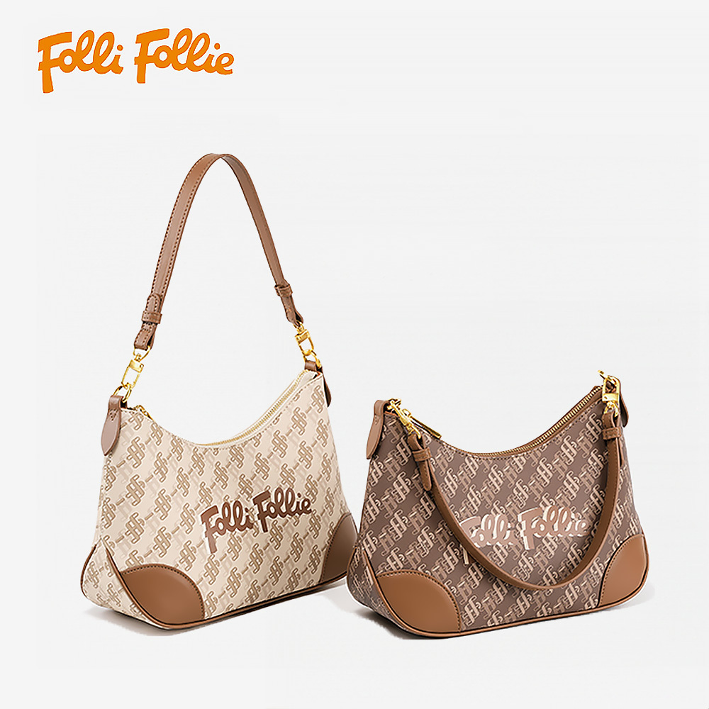 【Folli Follie 芙麗芙麗】 SB23PYP018GR SB23PYP018WH 氣質 老花 肩背包