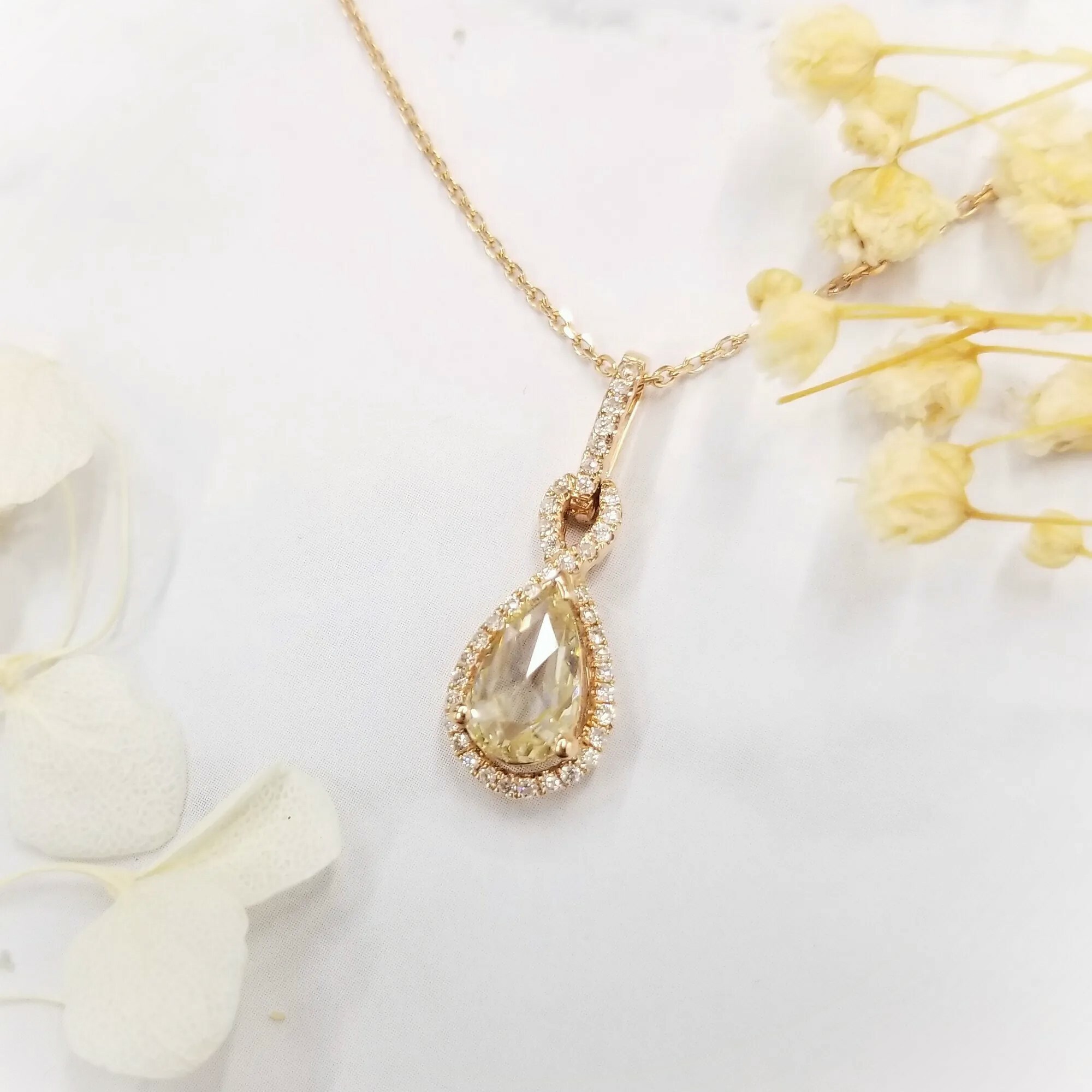 18K Rose Gold 0.82ct Diamond Pendant