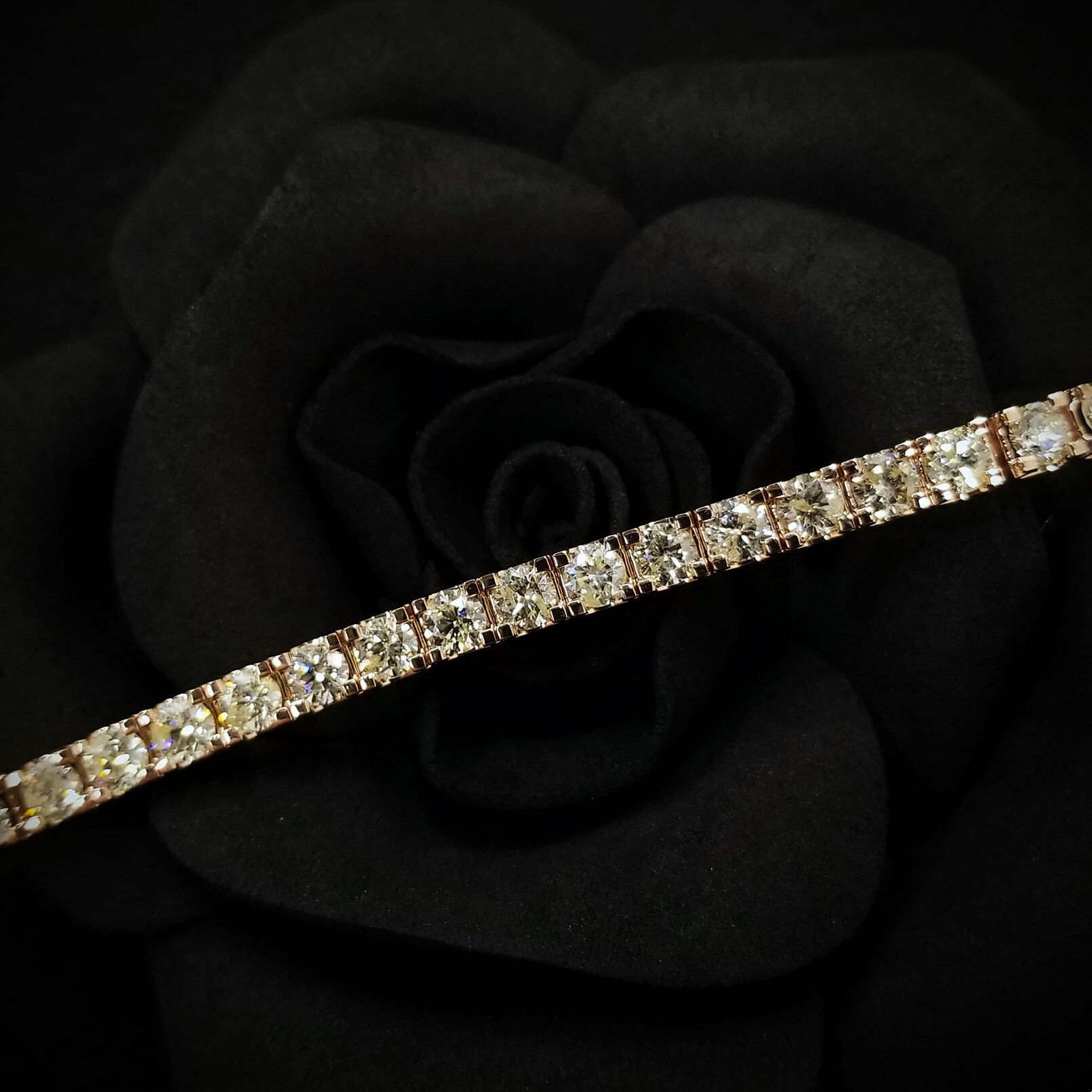 全新18K玫瑰金10卡21份鑽石手鍊