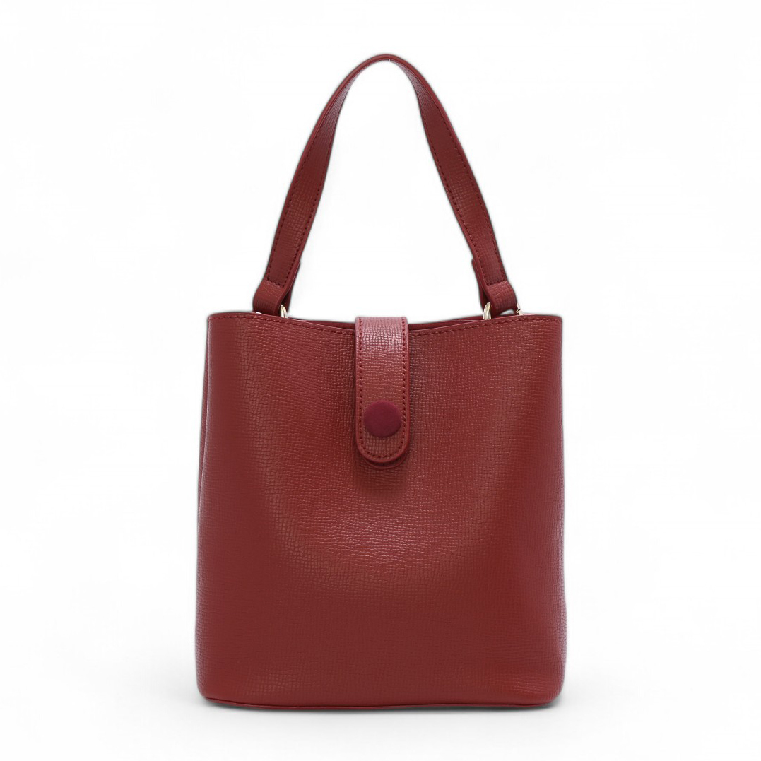 好感日常手提2WAY水桶包 #酒紅