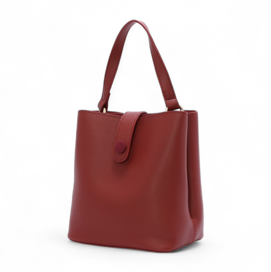 好感日常手提2WAY水桶包 #酒紅