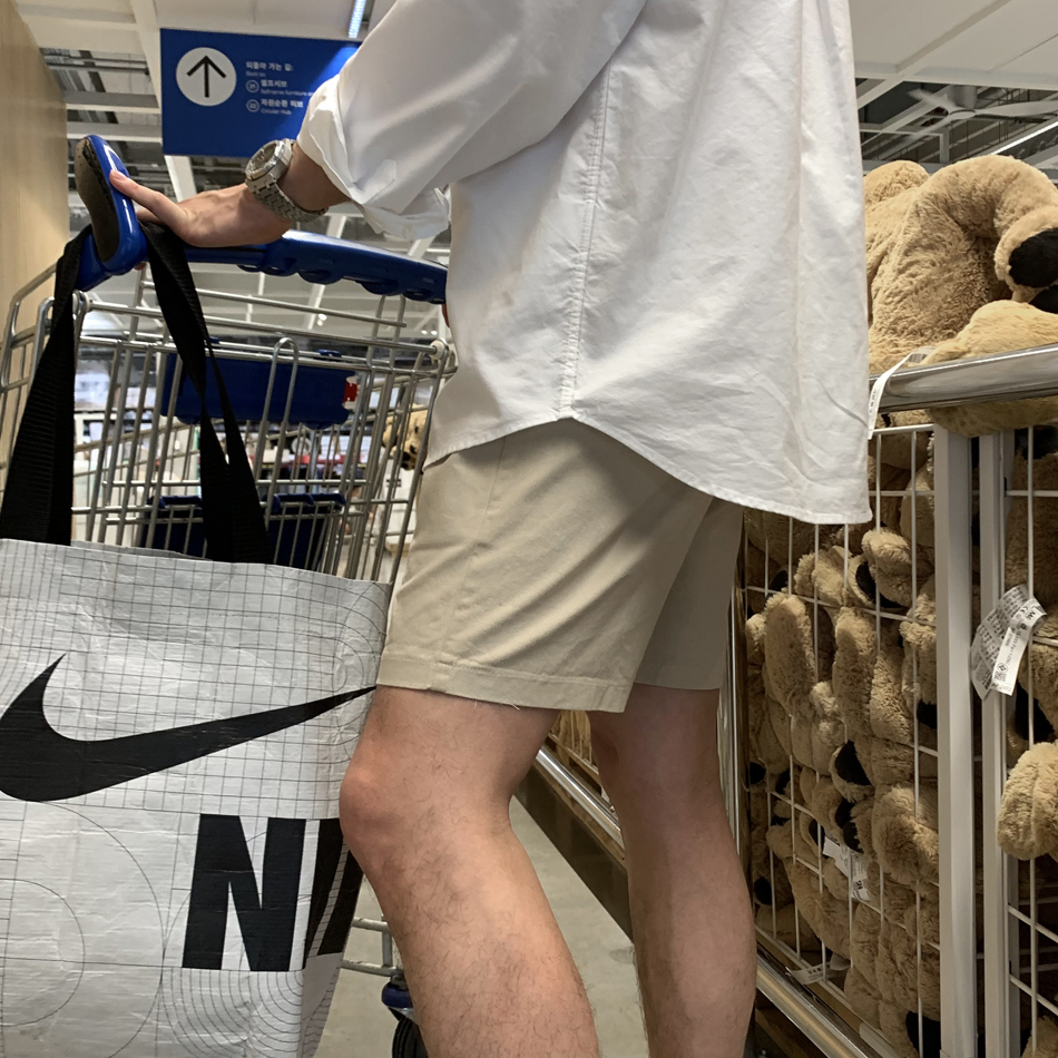 簡約水洗膝上短褲