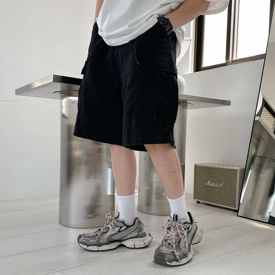 後鬆緊牛仔口袋褲 (2colors)