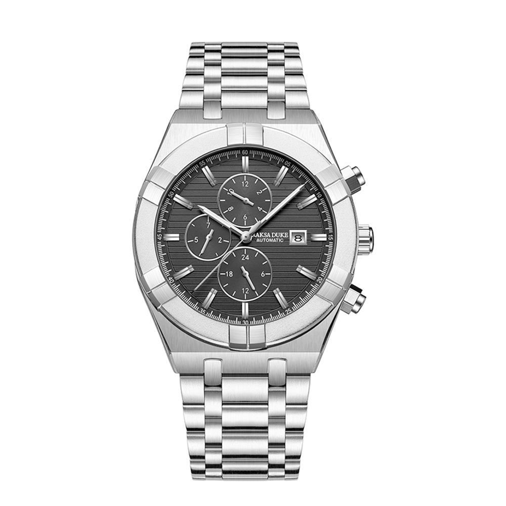 【RAKSA DUKE 羅薩公爵】RSD-040 質感 真三眼 日期星期顯示 夜光指針 24小時 自動機芯 鏤空背蓋 防水30米 機械腕錶 47MM