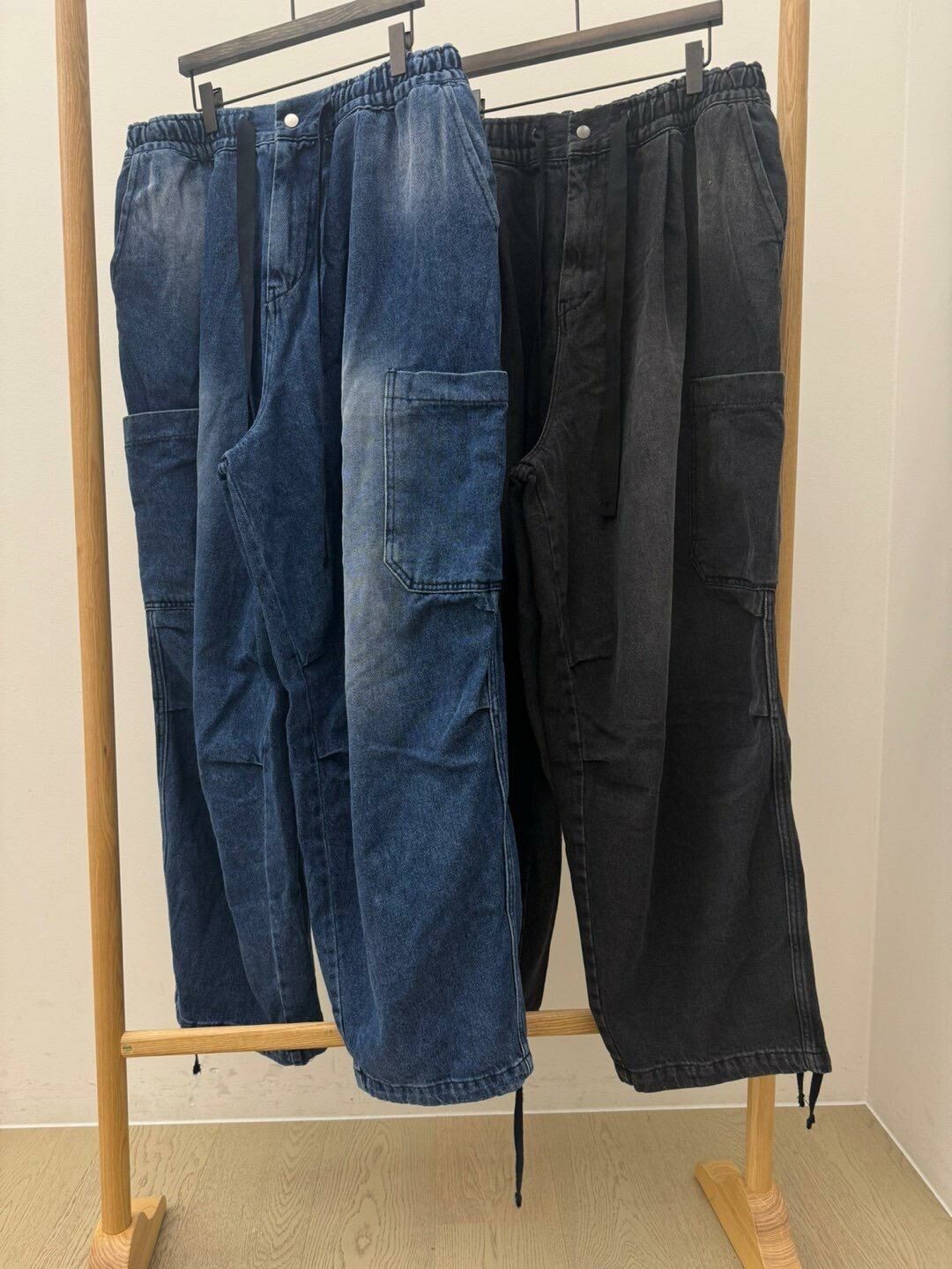 洗水淨色工裝鬆身牛仔褲 FARMERS-038J