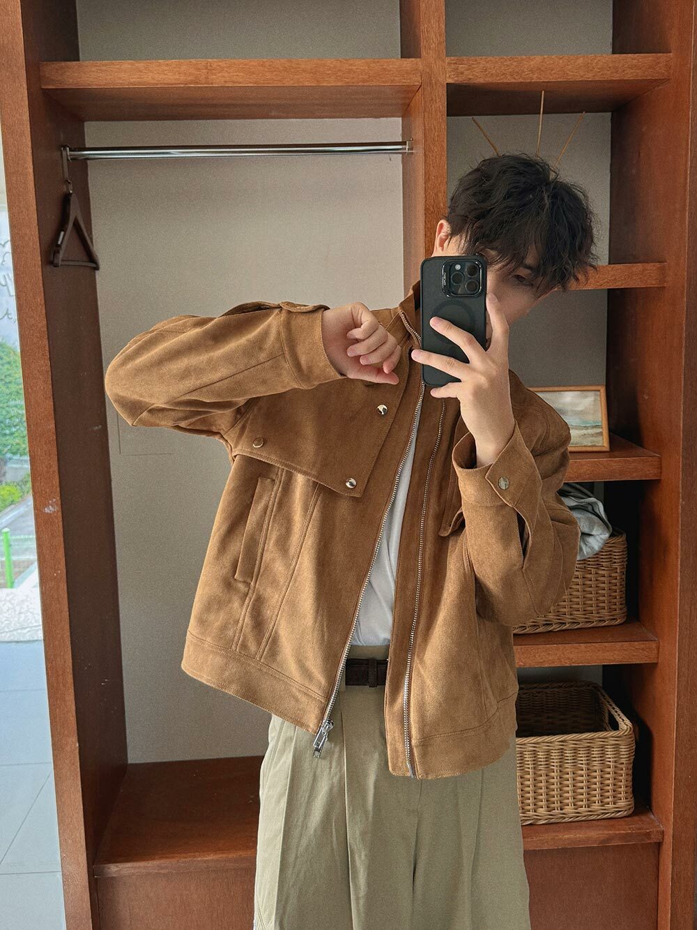 絨面立領夾克外套