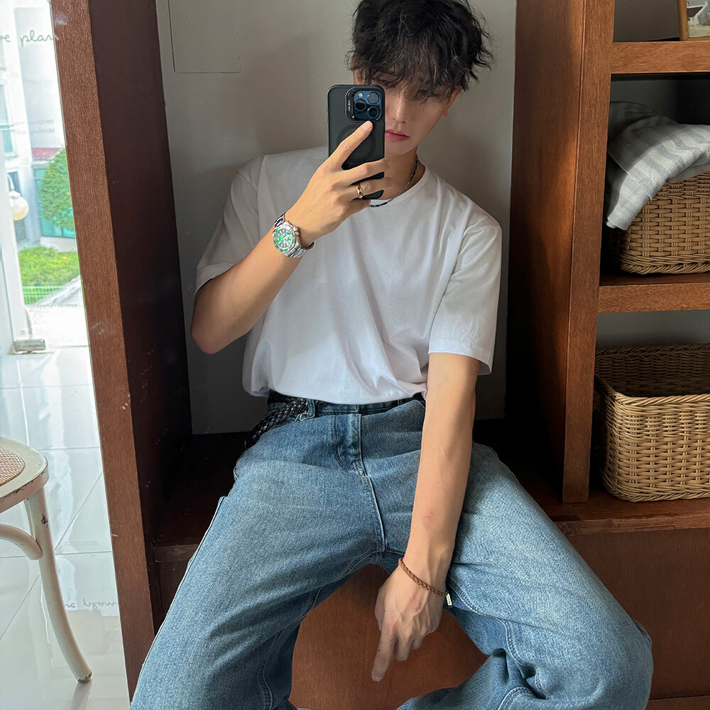 四季百搭U領短袖上衣